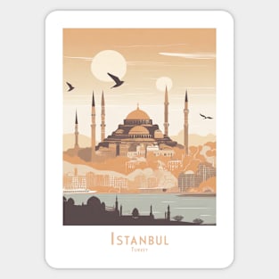 Sunset Silhouette of Istanbul Turkey Sticker